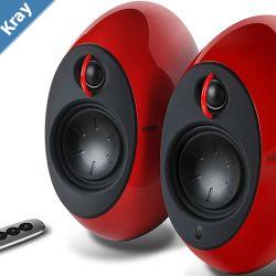 Edifier E25HD LUNA HD Bluetooth Speakers Red  BT 4.03.5mm AUXOptical DSP 74W Speakers Curved designDual 2x3 Passive BassWireless Remote LS
