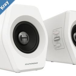 Edifier G2000 Gaming 2.0 Speakers System  Bluetooth V4.2 USB Sound Card AUX InputRGB 12 Light Effects 16W RMS Power White