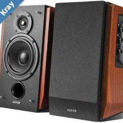 Edifier R1700BT Bluetooth Lifestyle Bookshelf Studio Speakers Brown  BTDual 3.5mm AUXLimited Distortion DSPDRCClassic Wood Finish