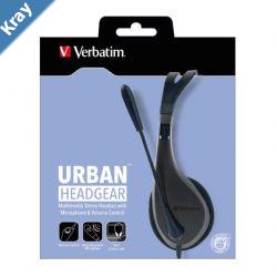 Verbatim Multimedia Headset with Microphone  Headphones Wide Frequency Stereo 40mm Drivers Comfortable Ergonomic Fit Adjustable