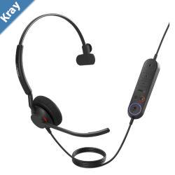 Jabra Engage 40 Inline Link MS Teams Mono USBCA Corded Headsets Lightweight  sturdy Double the mic Busylight Hearing Protection Audio Quality