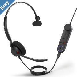 Jabra Engage 50 II Mono Teams Corded USBCA Headset Best Headset for Clear Customer Calls UltraLightweight Hearing Protection Smartringer Busylight