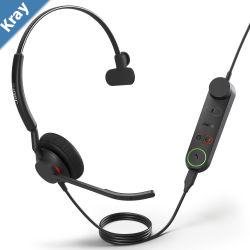 Jabra Engage 50 II Mono UC Corded USBCA Headset Best Headset for Clear Customer Calls UltraLightweight Hearing Protection Smartringer Busylight