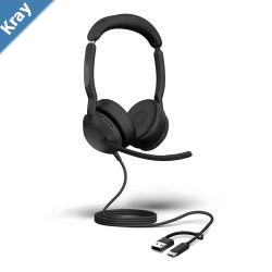 Jabra Evolve2 50 USB CA UC Stereo Headset Bluetooth 4 microphones Active Noise Cancellation Busylight Call management Air Comfort technology