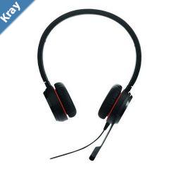 Jabra Evolve2 20SE MS Stereo USBA Headset Leatherette Ear Cushions Superior Sound Clarity 2yr Warranty