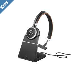 Jabra Evolve 65 SE MS Wirless Bluetooth Mono Headset Includes Charging Stand  Link380a Dongle Dual Connectivity 2ys Warranty