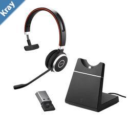 Jabra Evolve 65 SE UC Mono Headset Includes Charging Stand  Link380a Dongle Dual Connectivity 2ys Warranty