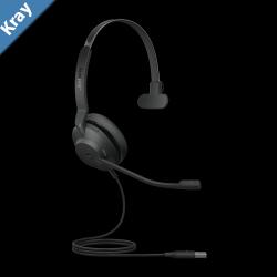 Jabra Evolve2 30 SE Wired USBA MS Mono Headset Lightweight  Durable Noise Isolating Ear Cushions Clear Calls 2Yr Warranty