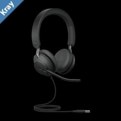 Jabra Evolve2 40 SE Wired USBA MS Stereo Headset 360 Busy Light Noise Isolationg Ear Cushions 2Yr Warranty