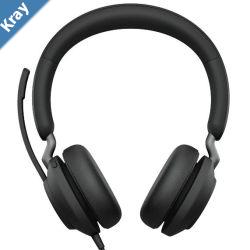 Jabra Evolve2 40 SE WiredCA MS Stereo Headset 360 BusyLight Noise Isolationg Ear Cushions 2Yr Warranty Plugandplay 3Microphone