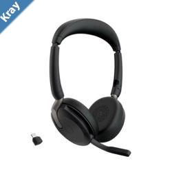 Jabra Evolve2 65 Flex MS Stereo Bluetooth Headset Link380c USBC Dongle Included Foldable Design 2Yr Warranty