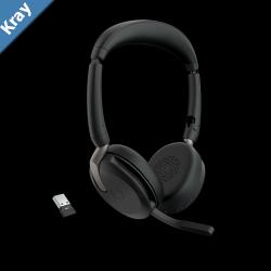 Jabra Evolve2 65 Flex UC Stereo Bluetooth Headset Link380a USBA Dongle Included Foldable Design 2Yr Warranty