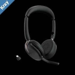 Jabra Evolve2 65 Flex UC Stereo Bluetooth Headset Link380c USBC Dongle Included Foldable Design 2Yr Warranty