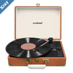 mbeat Woodstock Retro Turntable Recorder with Bluetooth  USB Direct Recording  Builtin Dual Speakers Auxinout Bluetooth Speaker Function