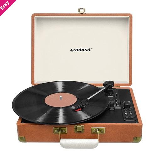 (LS) mbeat® Woodstock Retro Turntable Recorder with Bluetooth & USB Direct Recording - Built-in Dual Speakers, Aux-in-out, Bluetooth Speaker Function