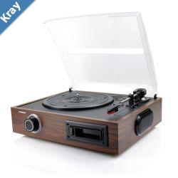 mbeat USB Turntable and Cassette to Digital Recorder Cassette Player 33.34578 RPM Vinyls and Cassette Record Player USB Recording to PC MAC LS