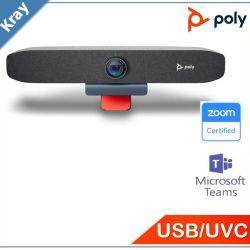 PROMO Poly Studio P15 Personal Video Conference Bar 4K Resolution Clear Audio NoiseBlock AI Acoustic Fence technology integrated privacy shutte