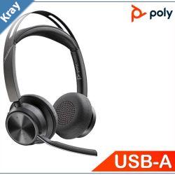 PlantronicsPoly Voyager Focus 2 UC Headset Standard USBA No Stand up to 19 hours Active Noise Canceling Acoustic Fence Stereo Sound Mute Ale