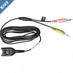 EPOS  Sennheiser PC cable Easy Disconnect to two 3.5mm jack plugs used when connect headset directly to PCs standard sound card