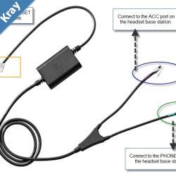EPOS  Sennheiser Shoretel adaptor cable for electronic hook switch  for IP 212k 230230g 265 560560g and 565565g handsets