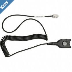EPOS  Sennheiser Standard Bottom cable EasyDisconnect to Modular Plug  Coiled cable  wiring code 17 To be used for direct connection to some phone