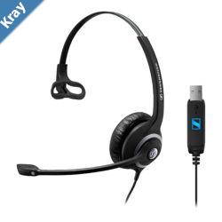 EPOS  Sennheiser SC230 USB Wide Band Monaural headset with Noise Cancelling mic  builtin USB interface no call control