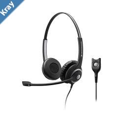 EPOS  Sennheiser SC 260 Wide Band Binaural headset with Noise Cancelling mic  high impedance for standard phones Easy Disconnect