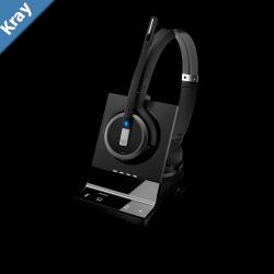 EPOS  Sennheiser Impact SDW 5064 DECT Wireless Office Binaural headset w base station for PC  Mobile with BTD 800 dongle