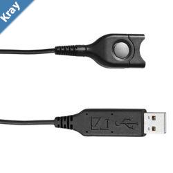 EPOS  Sennheiser Headset connection cable USB  EasyDisconnect sound card integrated in USB plug.