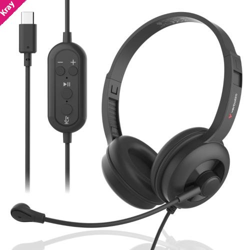 **ON SPECIAL** Verbatim ClaritySound Headset With USB-C Clear Sound, Comfort,Reduce Background Noise.Ideal for Office, Education, Business