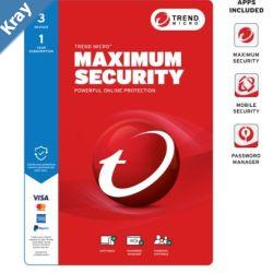 Trend Micro Maximum Security 3 Device 1Yr Retail Mini Box Auto Renew