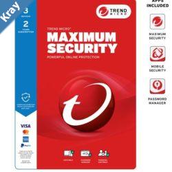 Trend Micro Maximum Security 3 Device 2Yr Retail Mini Box Auto Renew