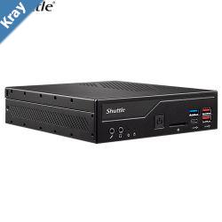Shuttle DH670 Slim Mini PC 1L Barebone Intel 12th13th14th Gen 2x DDR4 2.5 HDDSSD bay 2xLAN 2x RS232RS422485 2xHDMI 2xDP 120W