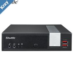 Shuttle DL20N Slim Mini PC 1L Barebone  Celeron N4505 Fanless HDMI DP VGA 2xRS232 RS422485 LAN 2xDDR4 2.5 HDDSSD bay Vesa Mount 40W