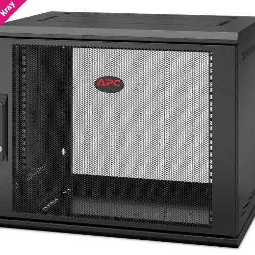 APC NetShelter 9U Wallmount Rack Enclosure Cabinet Single Hinged Switch Depth