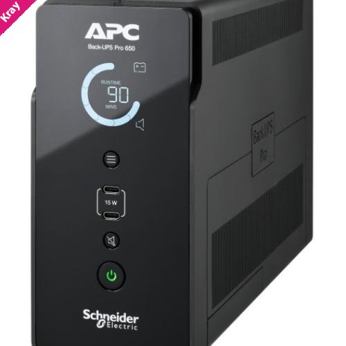 APC Back-UPS PRO 650VA/400W,6 IEC outlets, LCD interface, USB Charging ports,Tower, 230V,Lead-acid battery, Input IEC 60320 IEC 60309, 1.5m cable