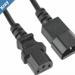 Astrotek Power Extension Cable 2m  Male to Female Monitor to PC or PCUPS to Device IEC C13 to C14