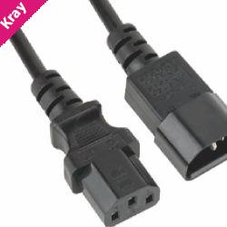 Astrotek Power Extension Cable 2m - Male to Female IEC C13 to C14 Monitor to PC or PC/UPS to Devices