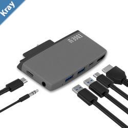 mbeat  Edge Go Multifunction USB C Hub for Microsoft Surface Go USB 3.0 Data x 2 USBC Data x 1 HDMI 3.5mm Audio USBC PD pass through charge