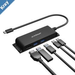mbeat Mountable 5Port USBC Hub  Supports 4K HDMI video out and 60W Power Delivery Charging with 2  USB3.0 and 1  USBC