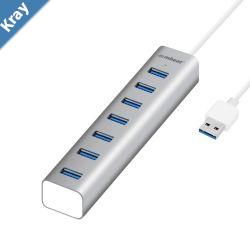 mbeat 7Port USB 3.0 Powered Hub  USB 2.01.1Aluminium Slim Design Hub with Fast Data Speeds 5Gbps Power Delivery for PC and MAC devices