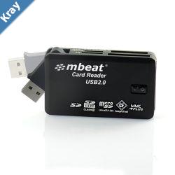 mbeat USB 2.0 All In One Card Reader  Supports SDSDHCCFMSXDMicroSD MicroSD HC  SONY M2 without adaptor.