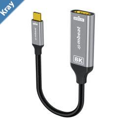 mbeat Tough Link 8K USBC to HDMI Adapter  Space Grey Up to 48Gbps HDMI 2.1 Up to 8K 7680 x 4320 60Hz