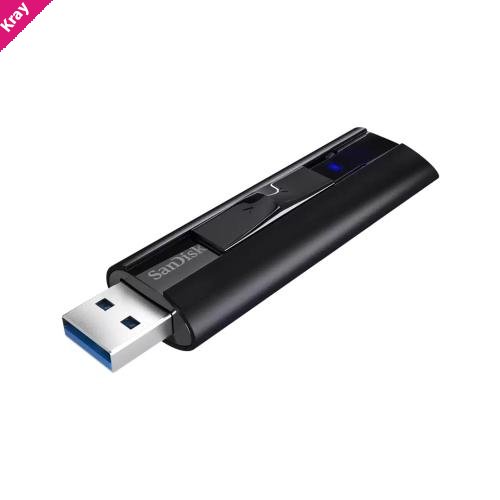 SanDisk 256GB Extreme Pro USB3.2 Solid State Flash Drive, CZ880 Black, Read up to 420MB/s, Write up to 380MB/s, USB-A (LS)