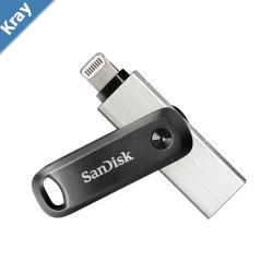 SanDisk 128G iXpand Flash Drive Go SDIx60N USBA Lightning USB 3.0 Silver passwordprotect for iPhone  iPad 1 yrs warranty