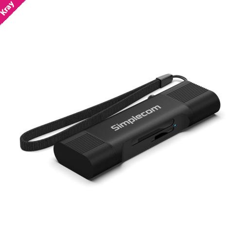 Simplecom CR402B SuperSpeed USB-C and USB-A Dual Slot Card Reader for SD MicroSD USB 3.2 Gen 1