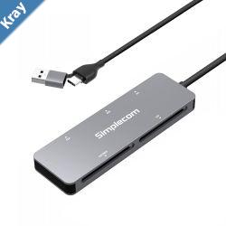 Simplecom CR407 5Slot SuperSpeed USB 3.0 and USBC to CFastCFXDSDMicroSD Card Reader