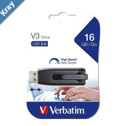 Verbatim 16GB V3 USB3.0 Grey StorenGo V3 Rectractable USB Storage Drive Memory Stick