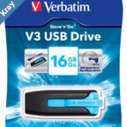 Verbatim 16GB V3 USB3.0 Blue StorenGo V3 Rectractable USB Storage Drive Memory Stick