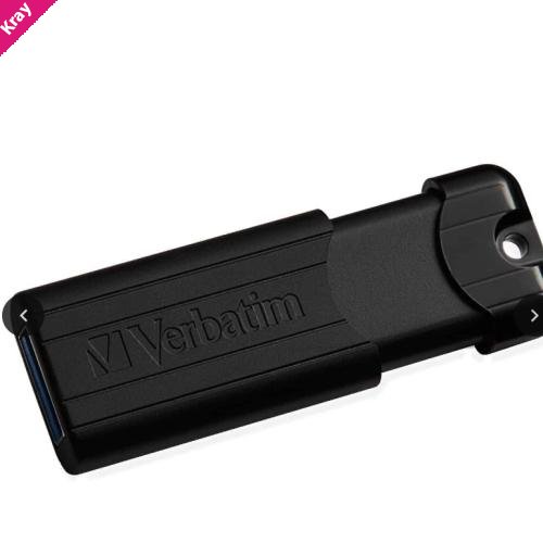 Verbatim Pinstripe USB 3.2 Gen 1 Drive 256GB Black (Microban)